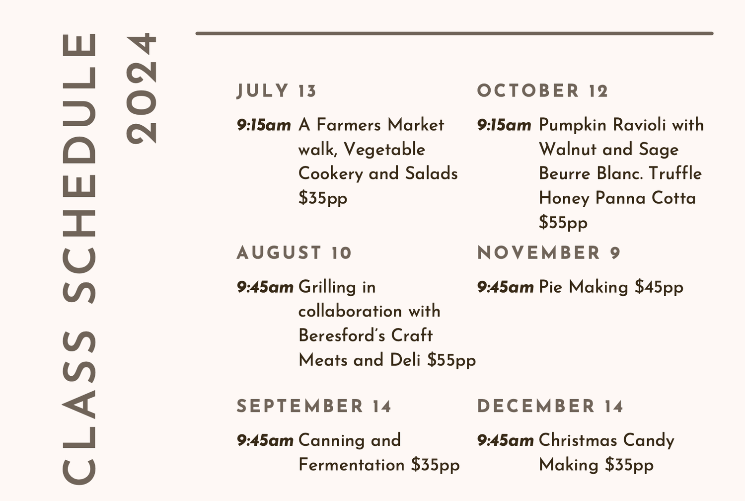 Cooking Classes