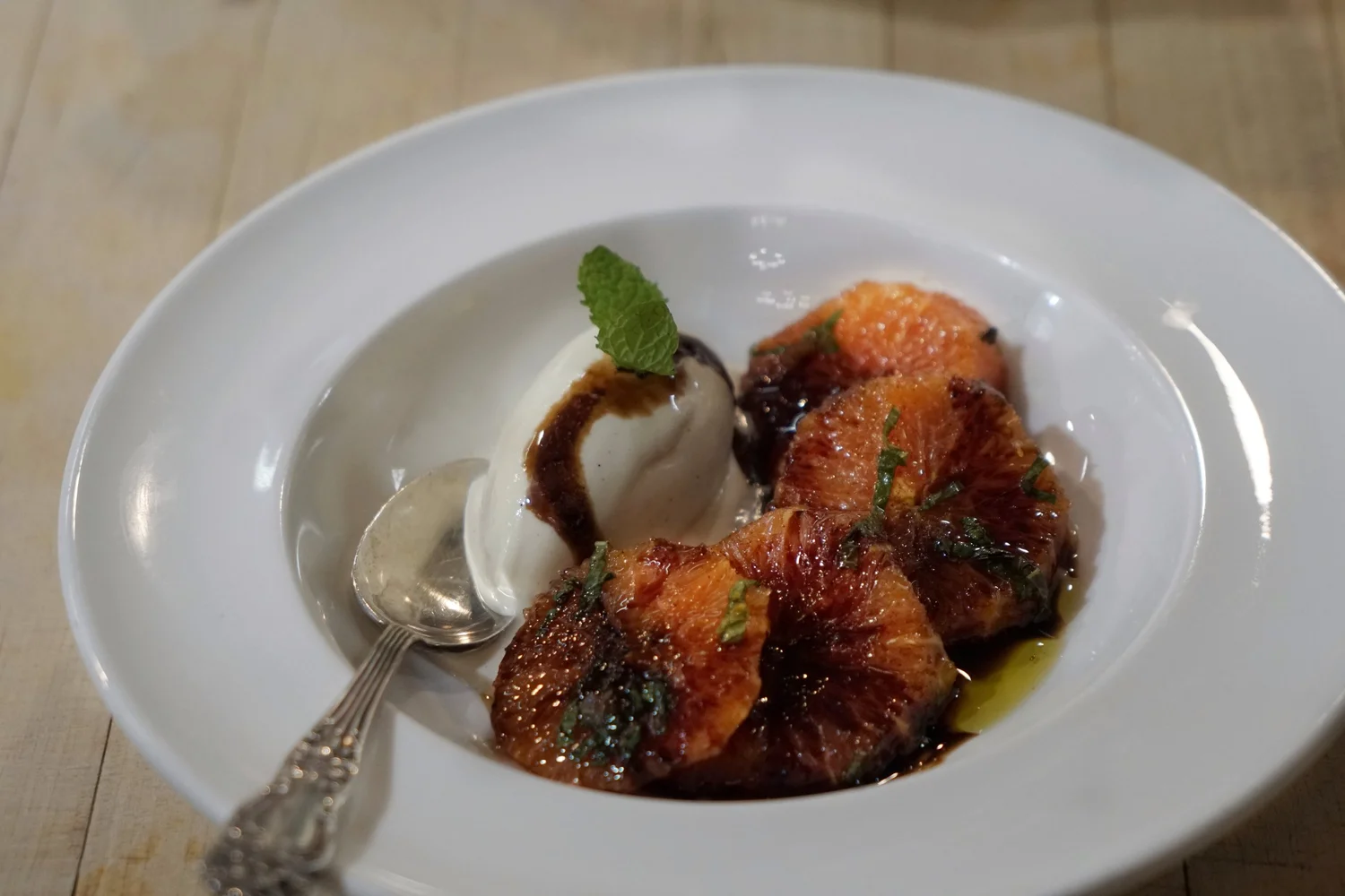 Oranges with Vanilla Gelato and Balsamic Vinegar