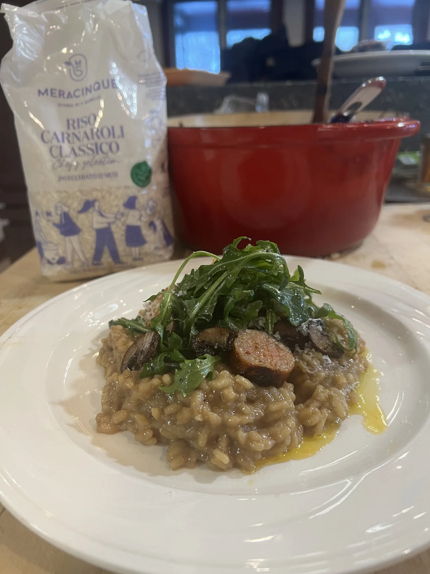 Risotto with Spicy Italian Sausage