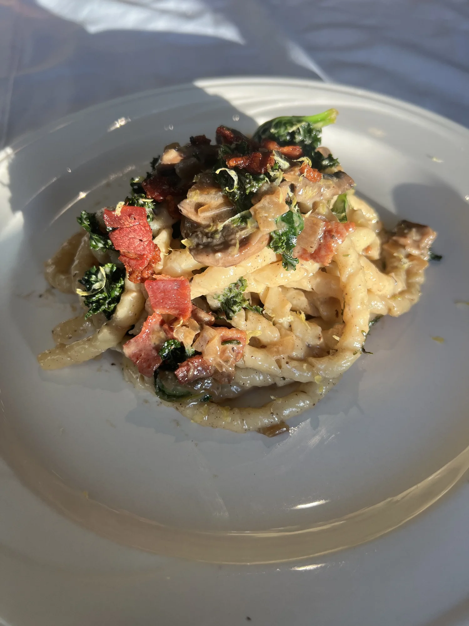 Creamy Mascarpone with Pancetta and Mushroom