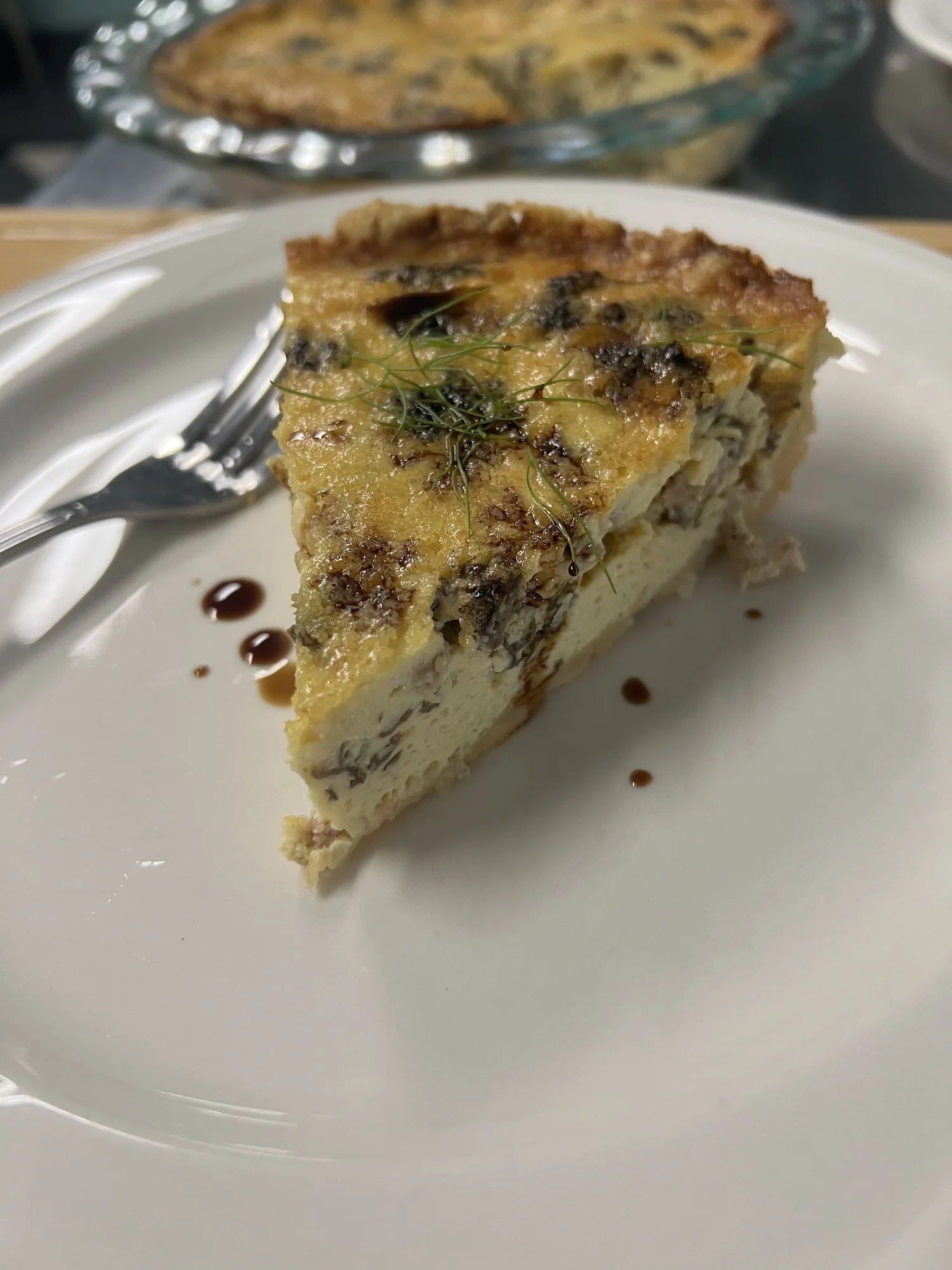 Quiche with Morels and Sage Sausage