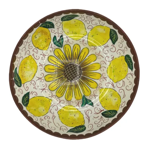 Handcrafted and Painted Pasta Bowl 13"